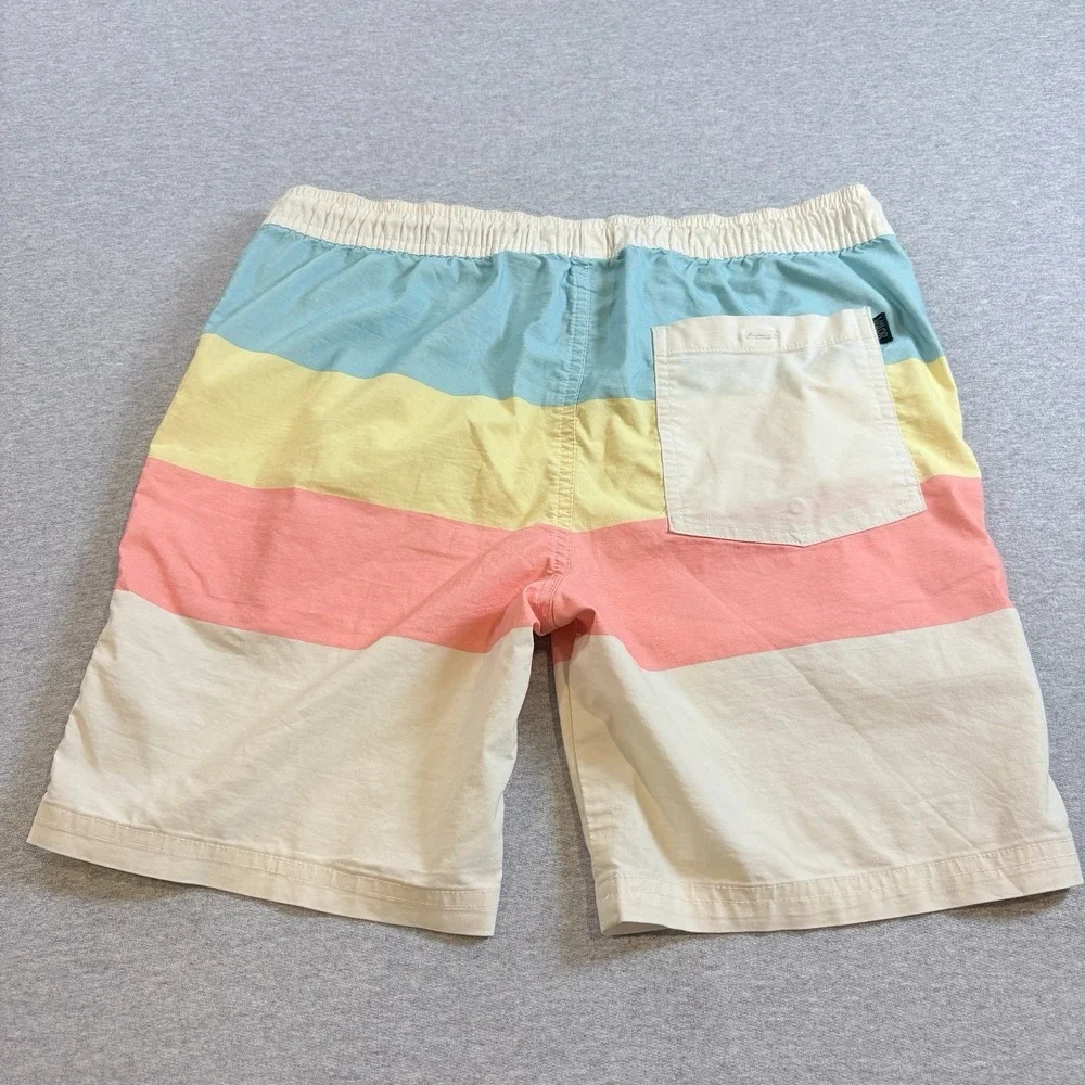 Valor Collective Boys L Swim Trunks Drawstring Striped Board Shorts
